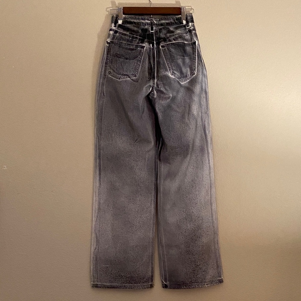 Zara Gray and Black Wide Leg Women's Jeans, Size 0 - Picture 4 of 8